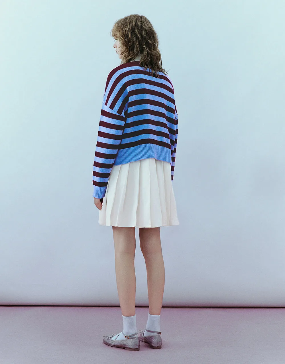 Striped V-Neck Knitted Cardigan sold by Urban Revivo product image thumbnail 5