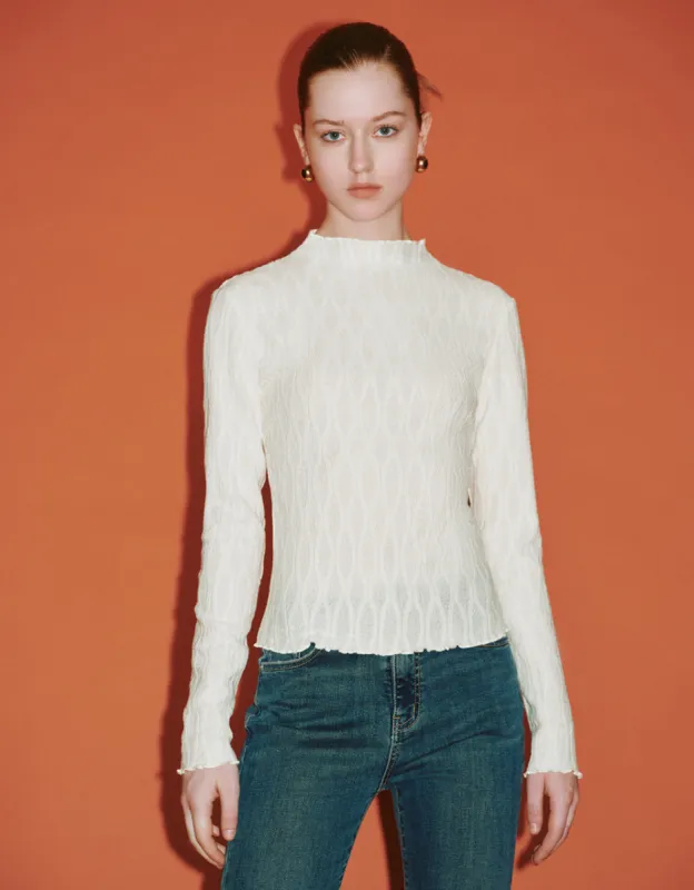 Embossed Skinny Knitted T-Shirt sold by Urban Revivo