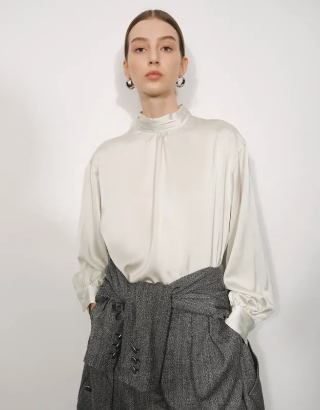 Stand Collar Overhead Shirt sold by Urban Revivo