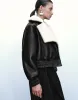 V-Neck Vegan Leather Jacket sold by Urban Revivo