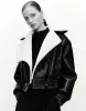V-Neck Vegan Leather Jacket sold by Urban Revivo