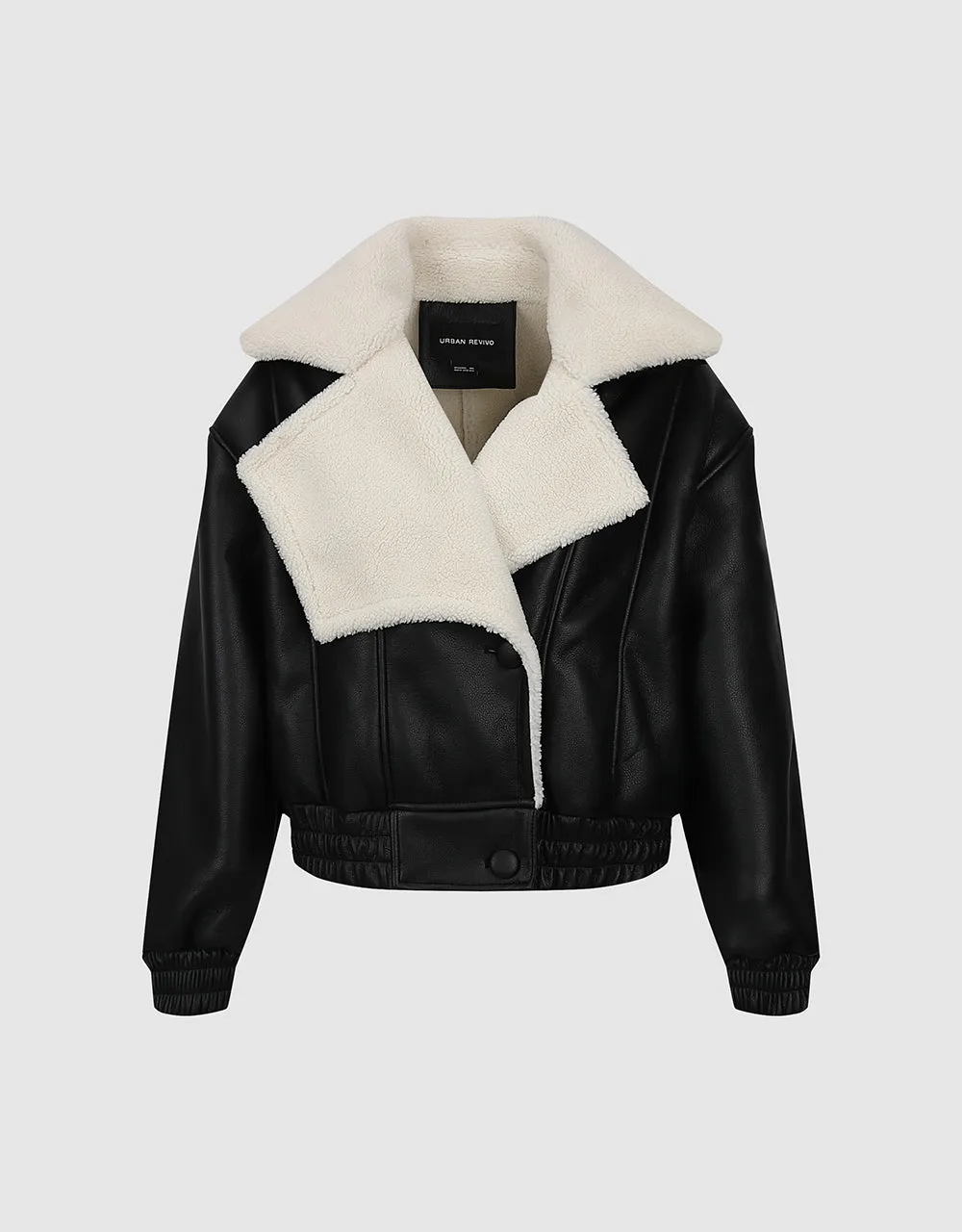 V-Neck Vegan Leather Jacket sold by Urban Revivo product image thumbnail 2