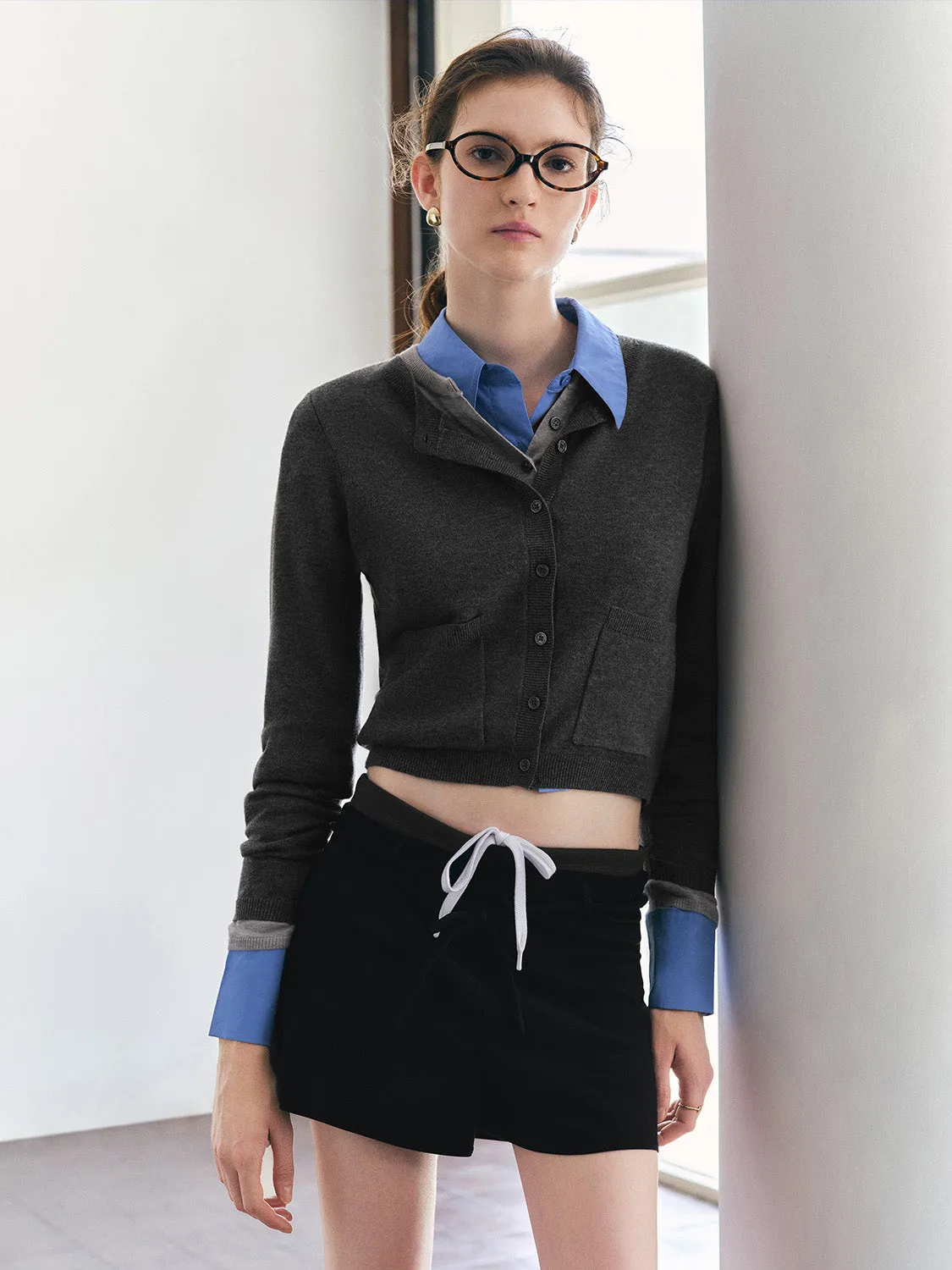 Crew Neck Knitted Cardigan sold by Urban Revivo