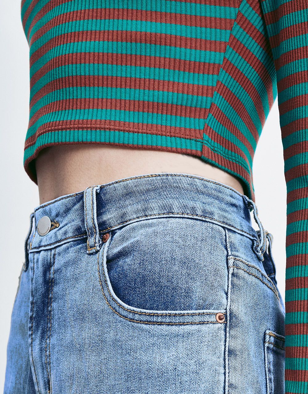 Striped Crop T-Shirt sold by Urban Revivo product image thumbnail 3