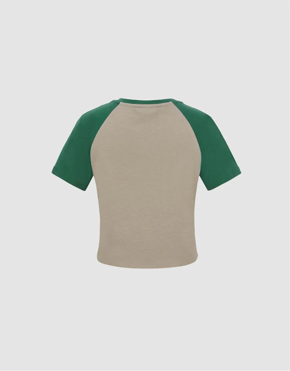 Printed Raglan Sleeve Skinny T-Shirt sold by Urban Revivo product image thumbnail 5