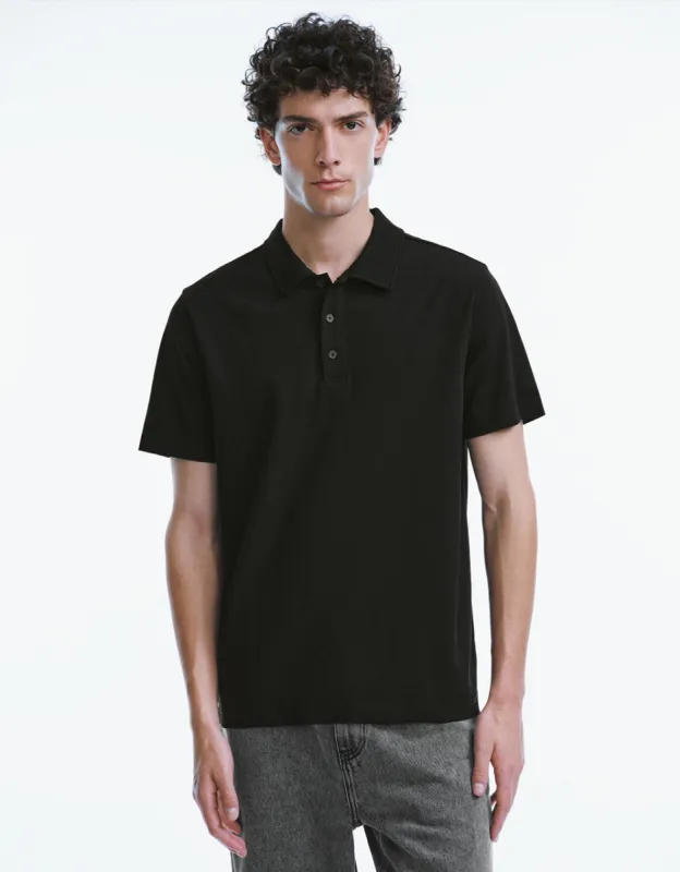 Button Half Placket Knitted A-Line T-Shirt sold by Urban Revivo