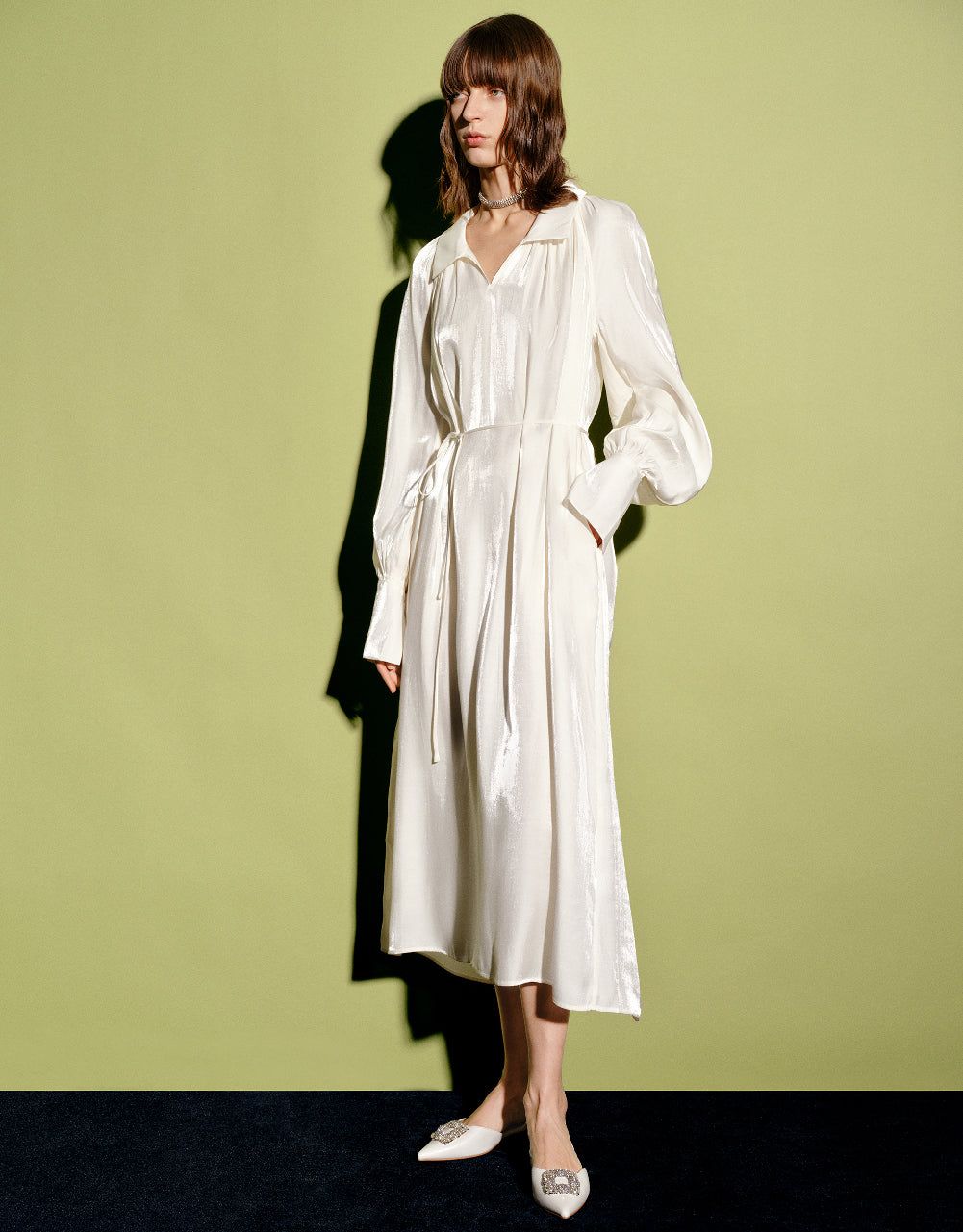 V-Neck Straight Dress With Rope sold by Urban Revivo product image thumbnail 3