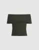 Off-Shoulder Knitted T-Shirt sold by Urban Revivo