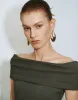 Off-Shoulder Knitted T-Shirt sold by Urban Revivo