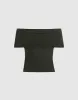 Off-Shoulder Knitted T-Shirt sold by Urban Revivo