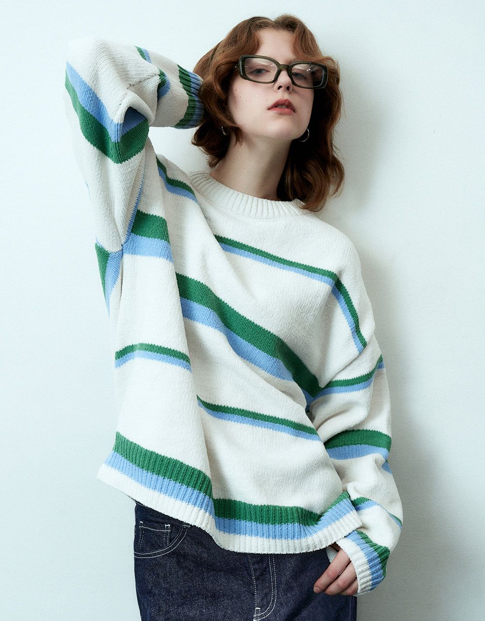 Striped Crew Neck Sweater sold by Urban Revivo