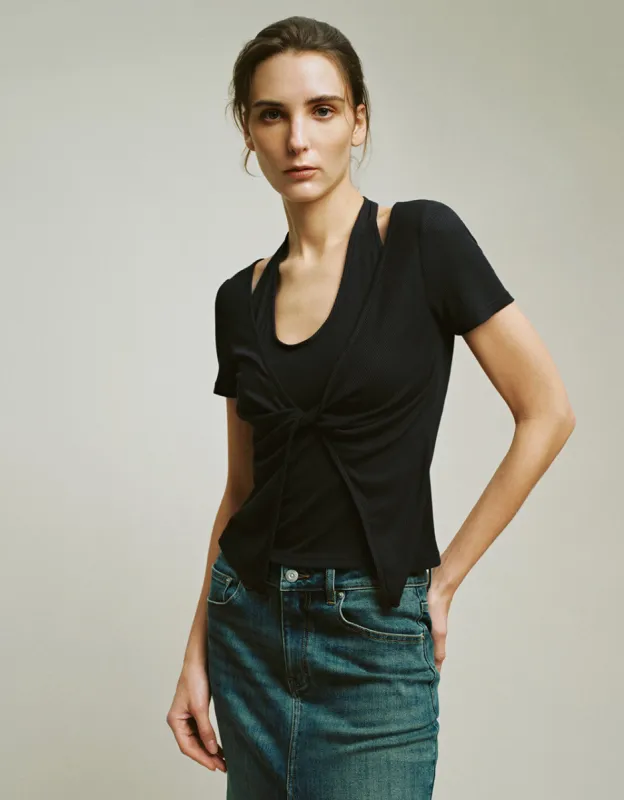 2 In 1 Crew Neck Skinny T-Shirt sold by Urban Revivo