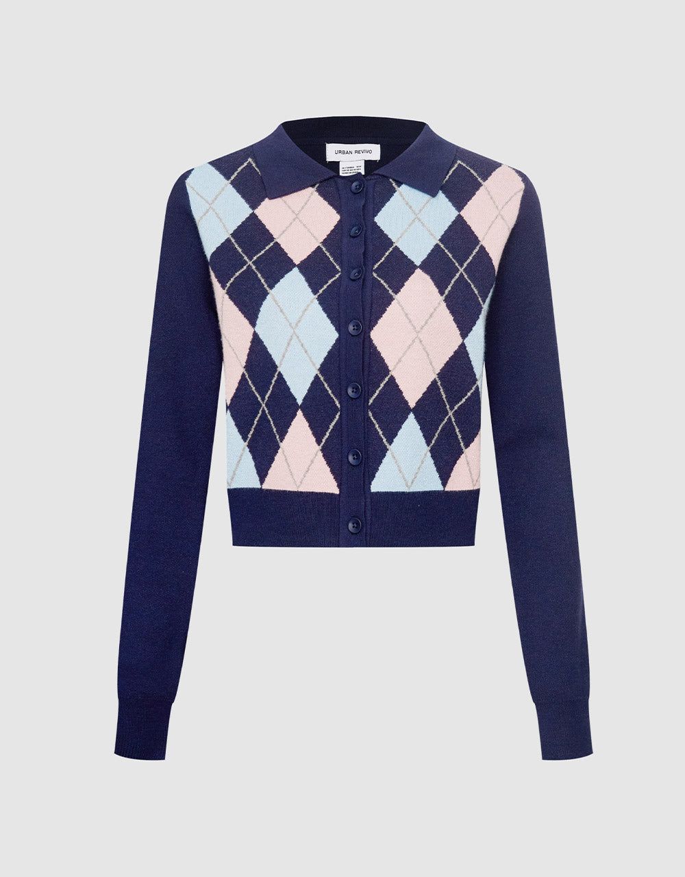 Argyle Button Up Cardigan sold by Urban Revivo
