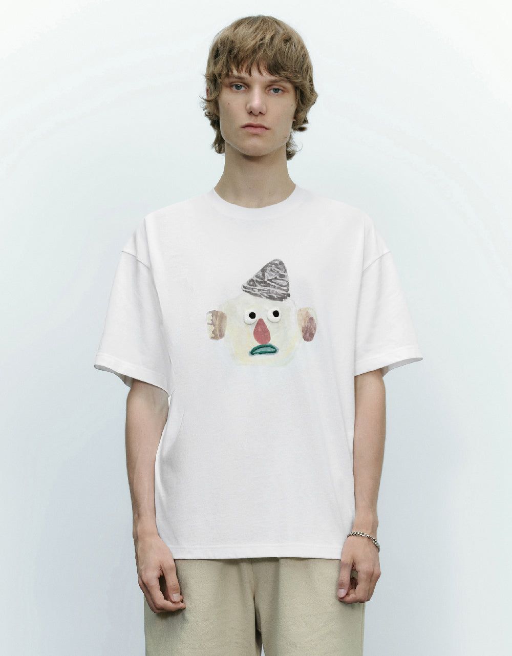 Cartoon Face Printed Crew Neck T-Shirt sold by Urban Revivo