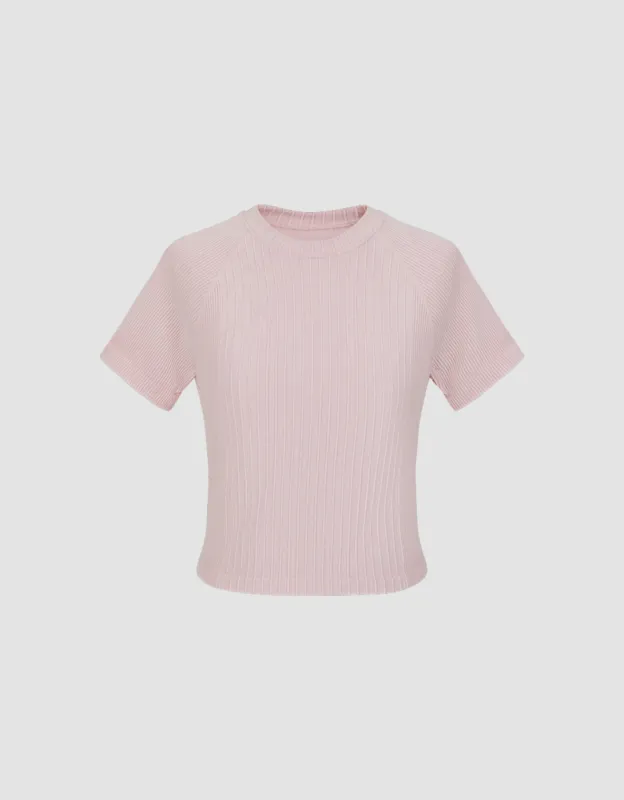 Crew Neck Skinny Knitted T-Shirt sold by Urban Revivo