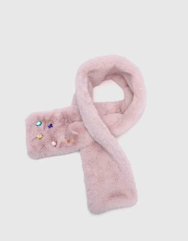 Rhinestone Décor Furry Scarf sold by Urban Revivo