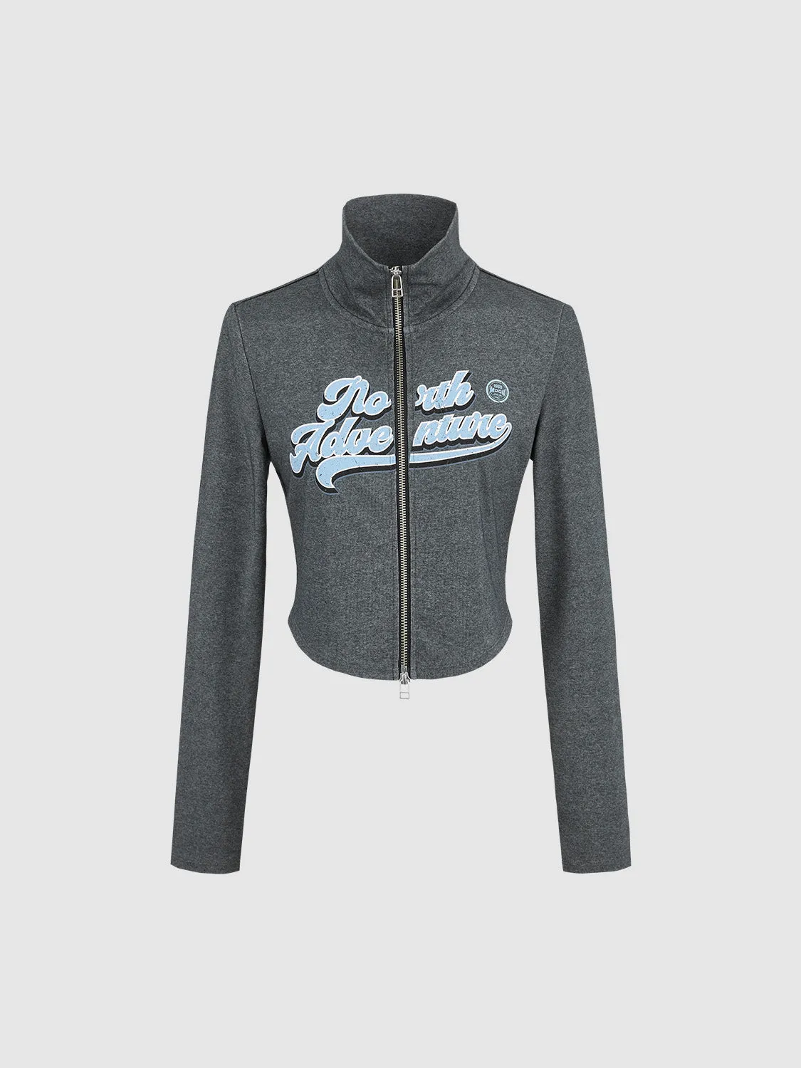 Printed Zipper Front Skinny Jacket sold by Urban Revivo product image thumbnail 2