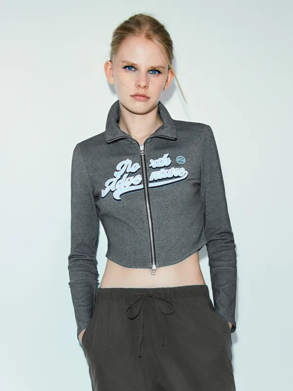 Printed Zipper Front Skinny Jacket sold by Urban Revivo