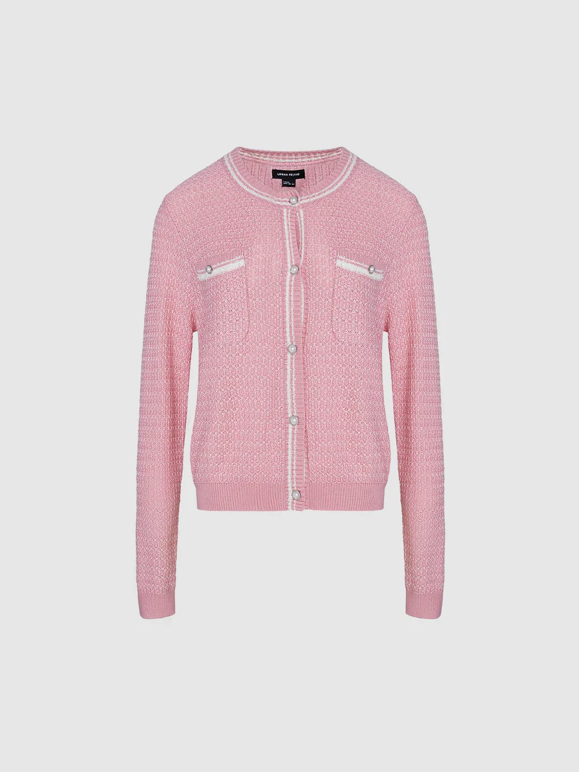Tweed Crew Neck Knitted Cardigan sold by Urban Revivo product image thumbnail 5