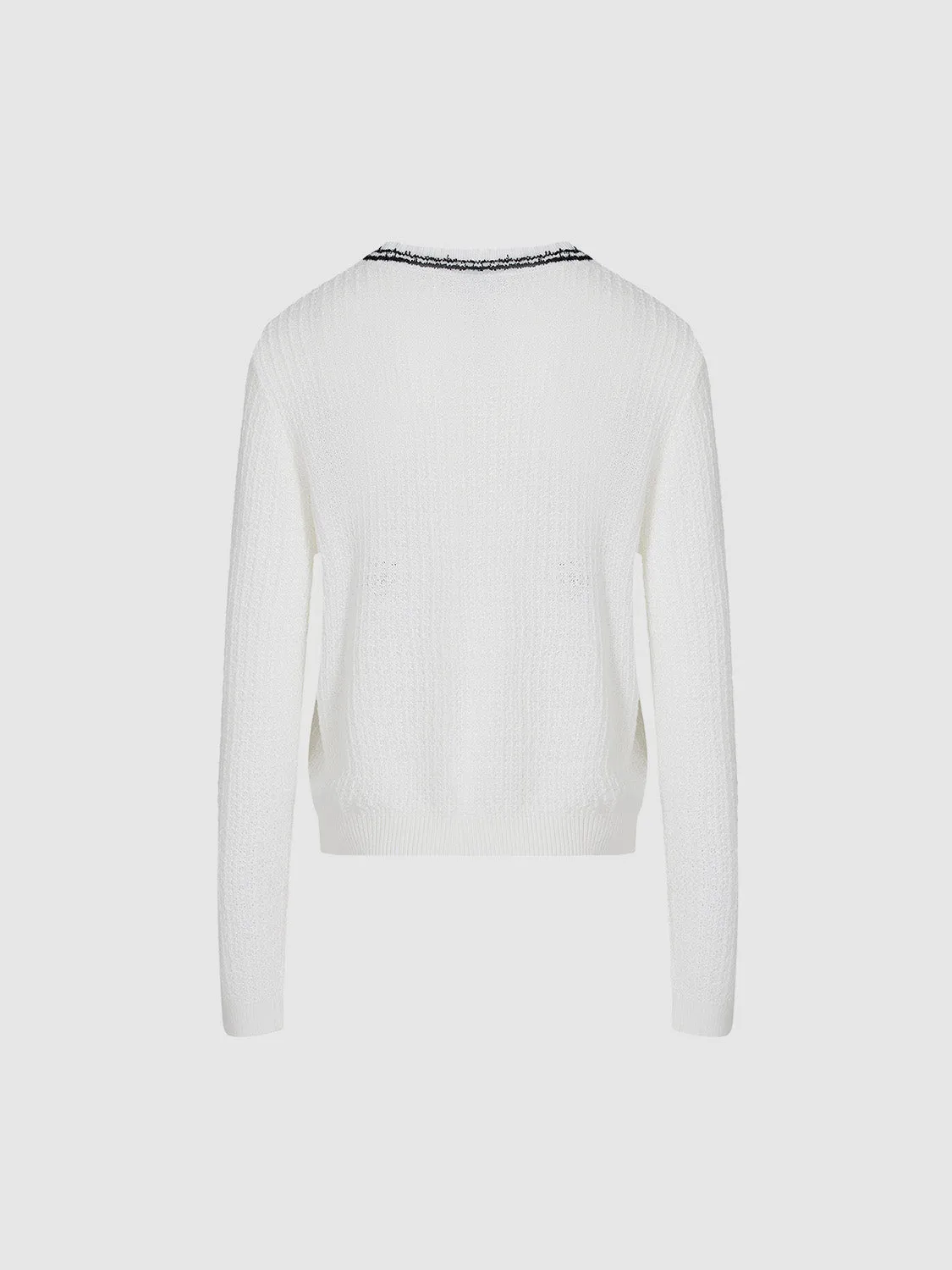 Tweed Crew Neck Knitted Cardigan sold by Urban Revivo product image thumbnail 2
