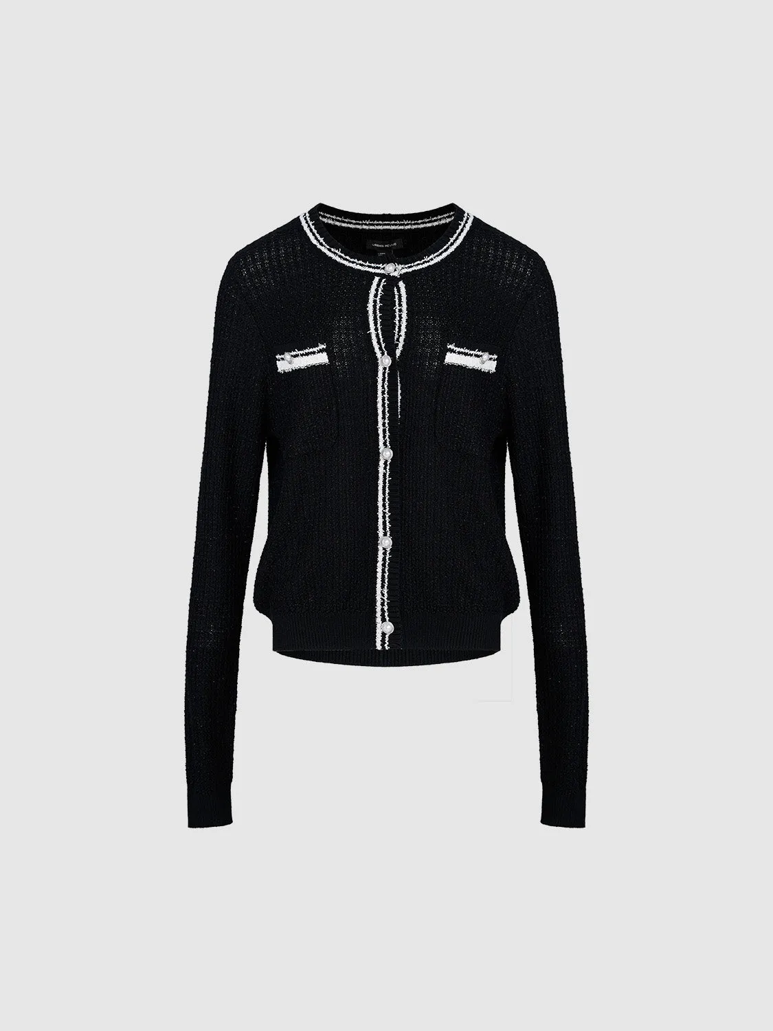 Tweed Crew Neck Knitted Cardigan sold by Urban Revivo product image thumbnail 3
