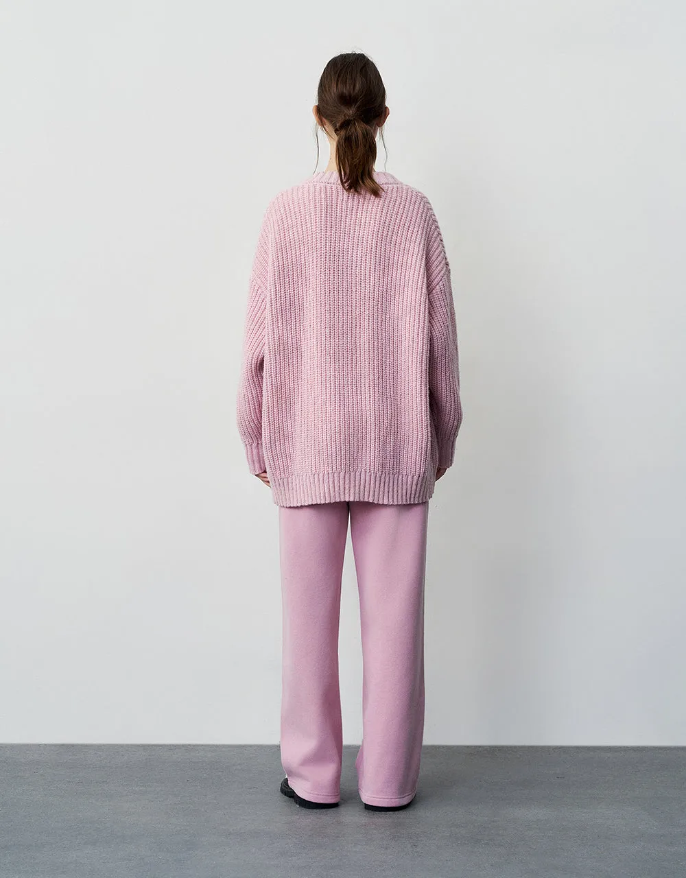 Loose V-Neck Rib Knitted Cardigan sold by Urban Revivo product image thumbnail 4