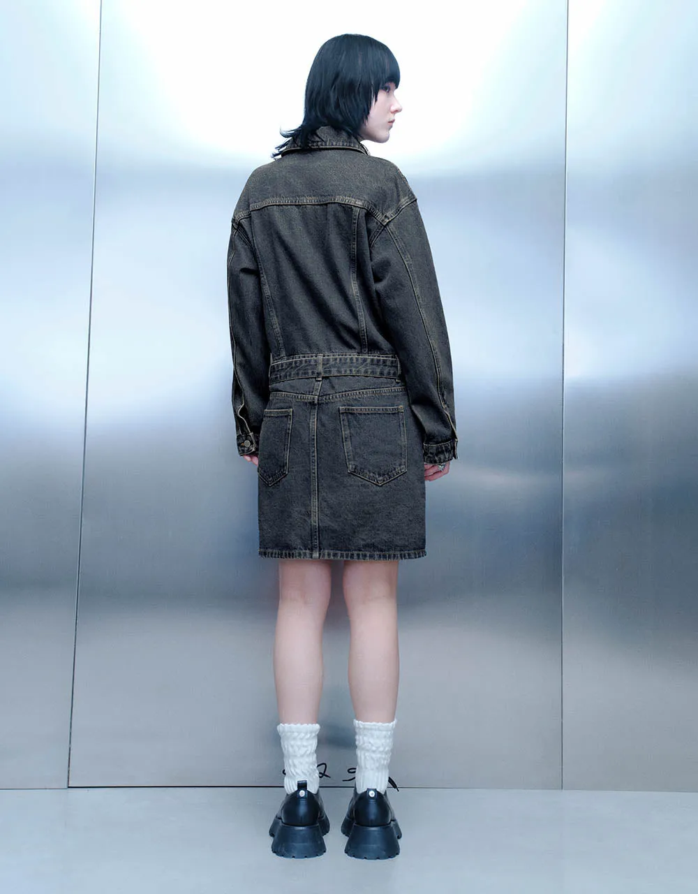 Straight Denim Dress With Belt sold by Urban Revivo product image thumbnail 5