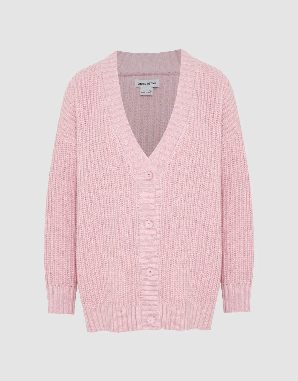 Loose V-Neck Rib Knitted Cardigan sold by Urban Revivo product image thumbnail 2