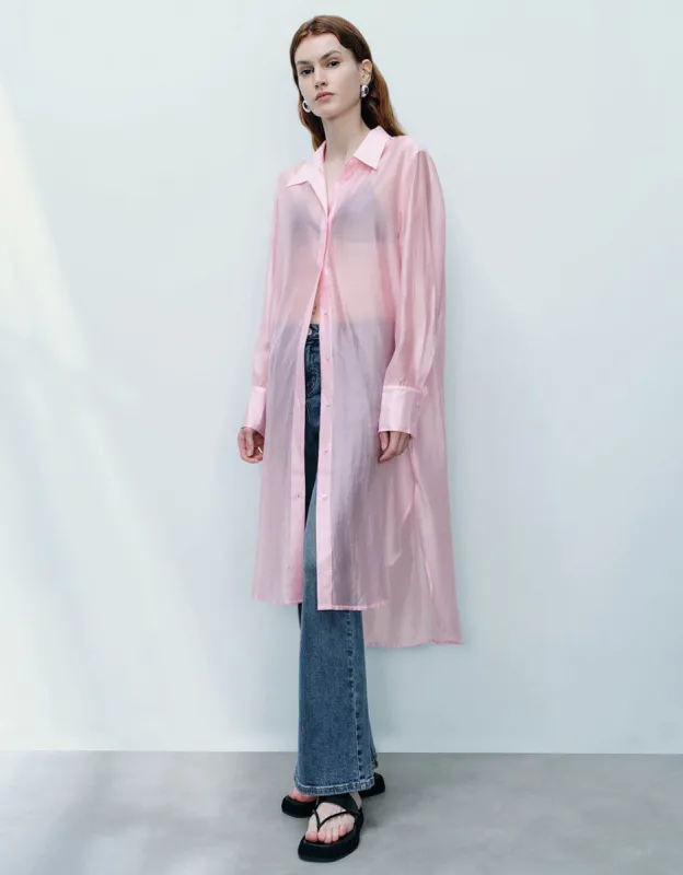Sheer Long Straight Shirt sold by Urban Revivo