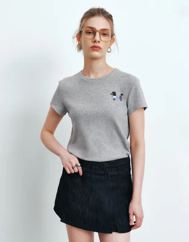 Printed Crew Neck Straight T-Shirt made by Urban Revivo