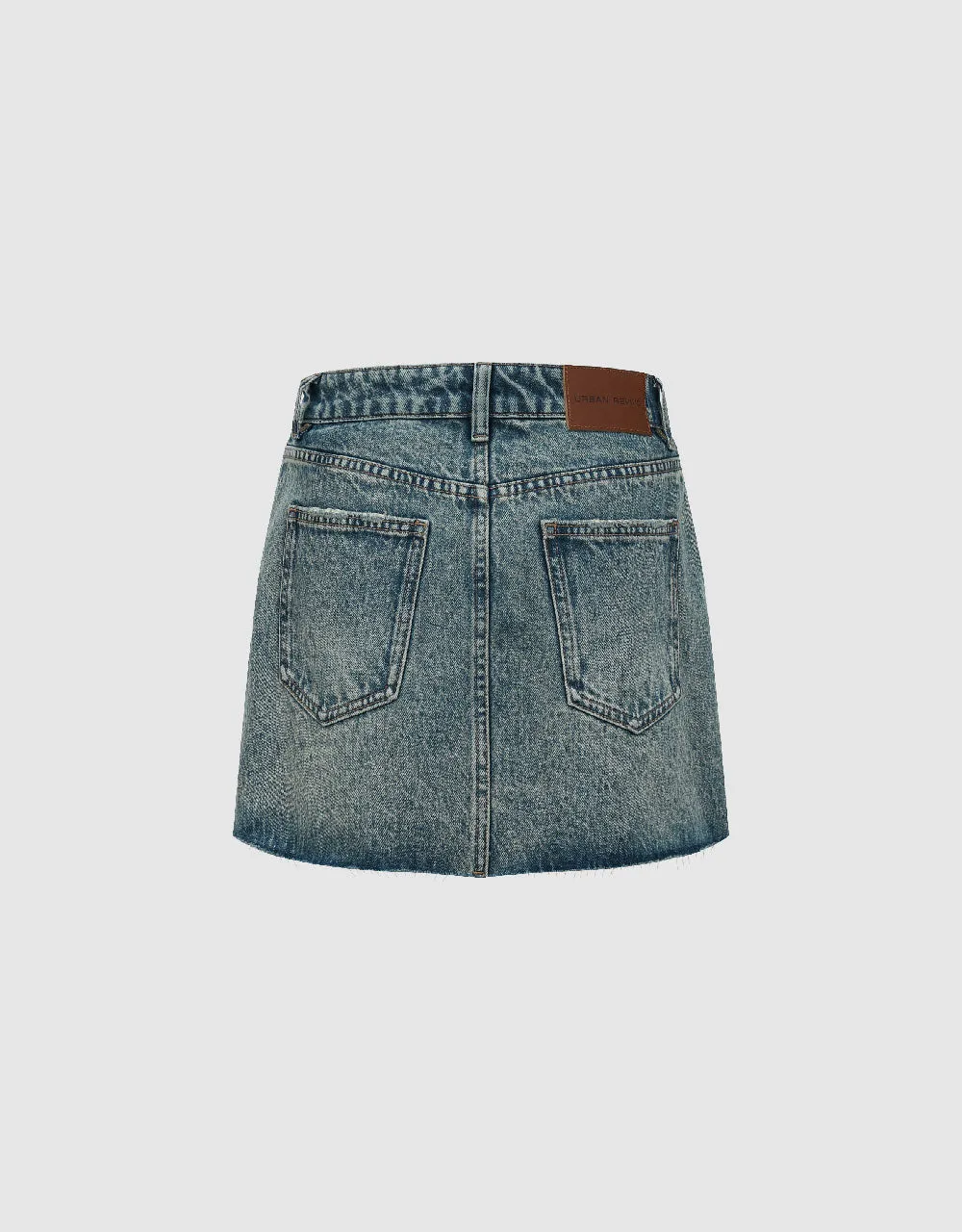 Ripped Mini A-Line Denim Skirt sold by Urban Revivo product image thumbnail 3