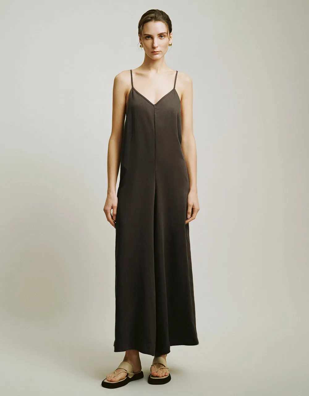 Sleeveless V-Neck Denim Jumpsuit sold by Urban Revivo