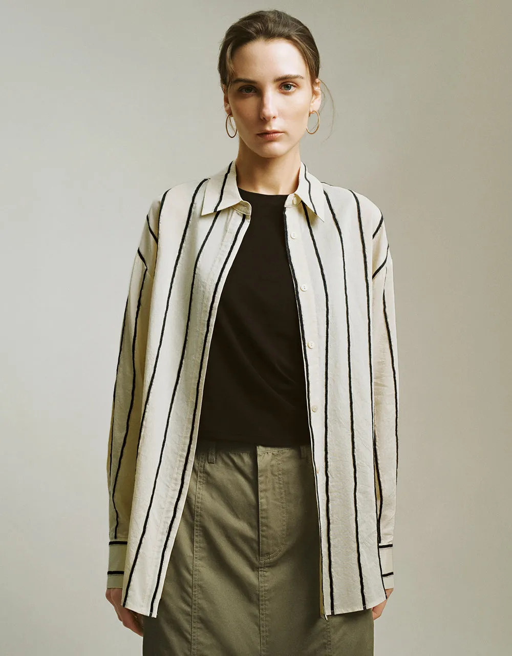 Striped Loose Shirt sold by Urban Revivo