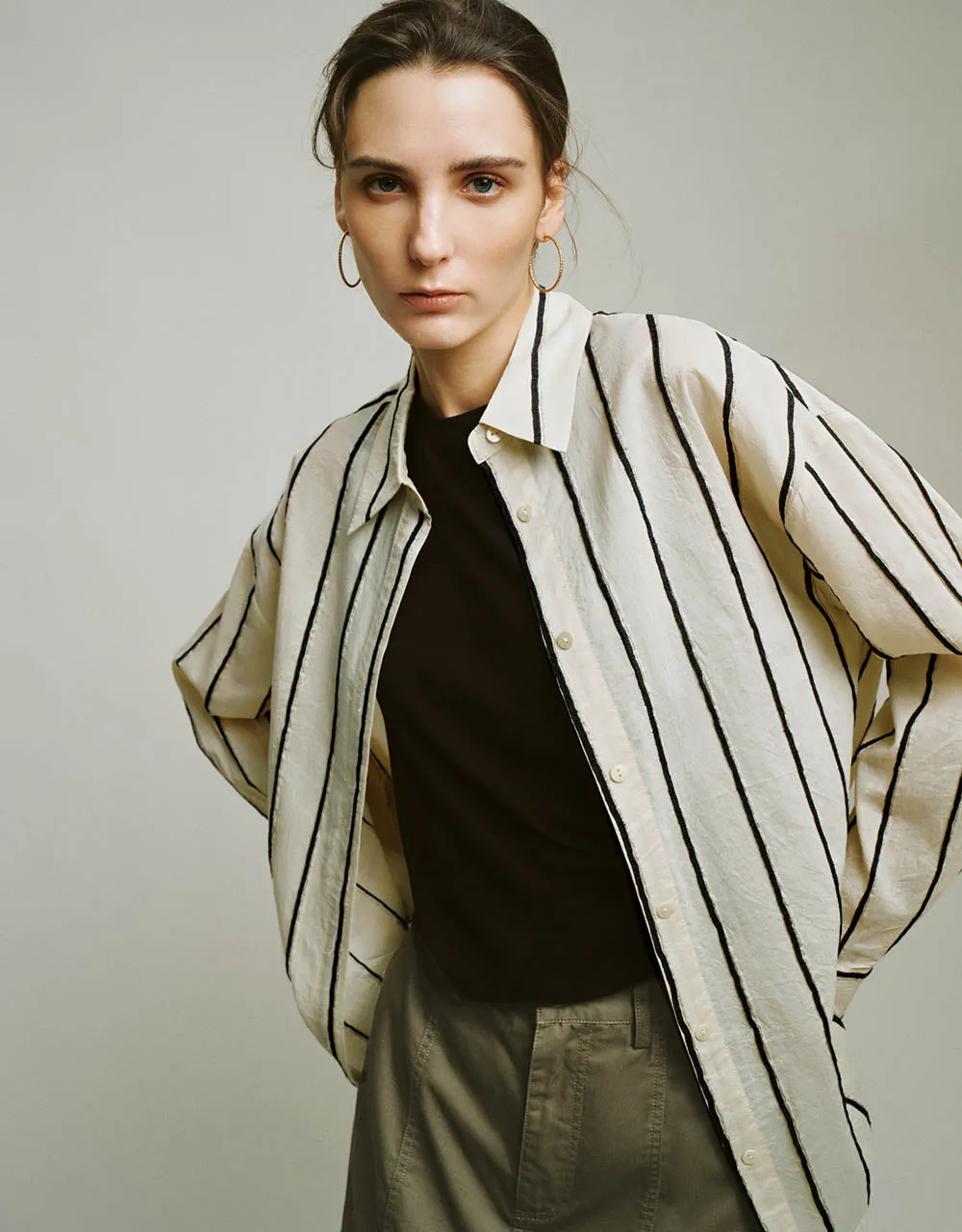 Striped Loose Shirt sold by Urban Revivo product image thumbnail 3