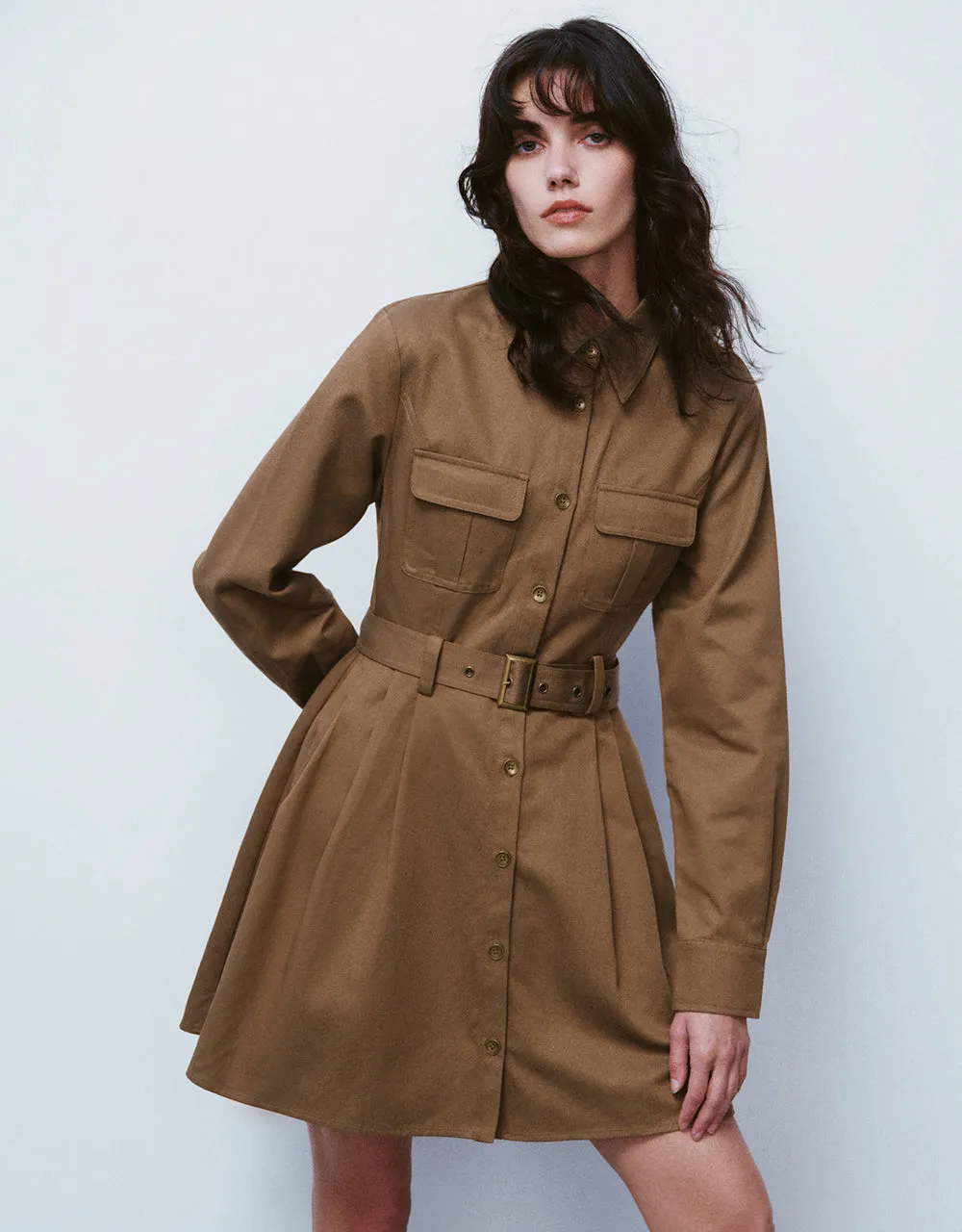 A-Line Shirt Dress With Belt sold by Urban Revivo