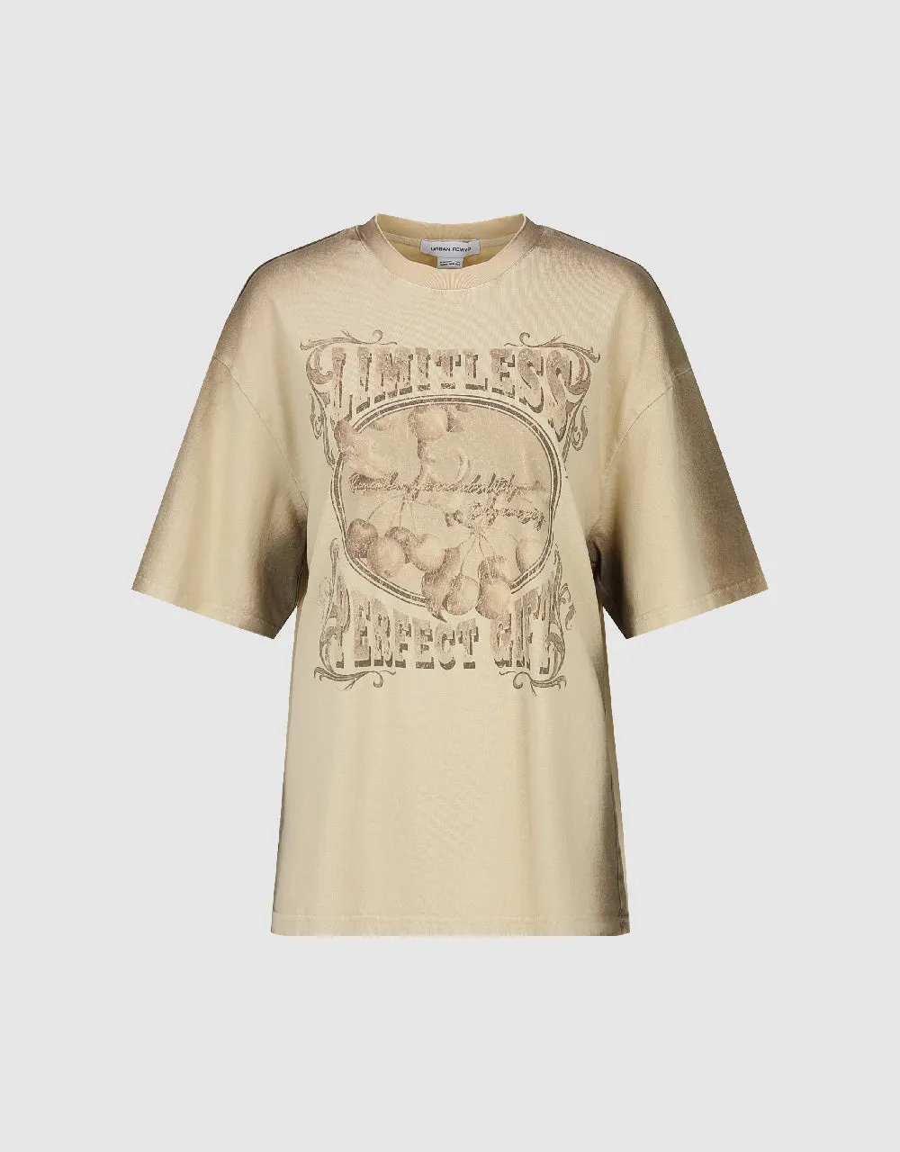 Printed Crew Neck Loose T-Shirt sold by Urban Revivo product image thumbnail 2