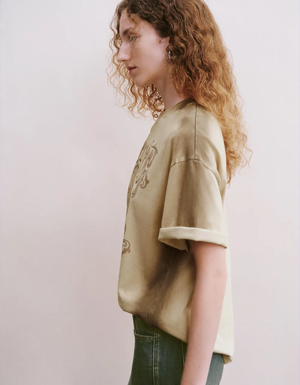 Printed Crew Neck Loose T-Shirt sold by Urban Revivo product image thumbnail 3