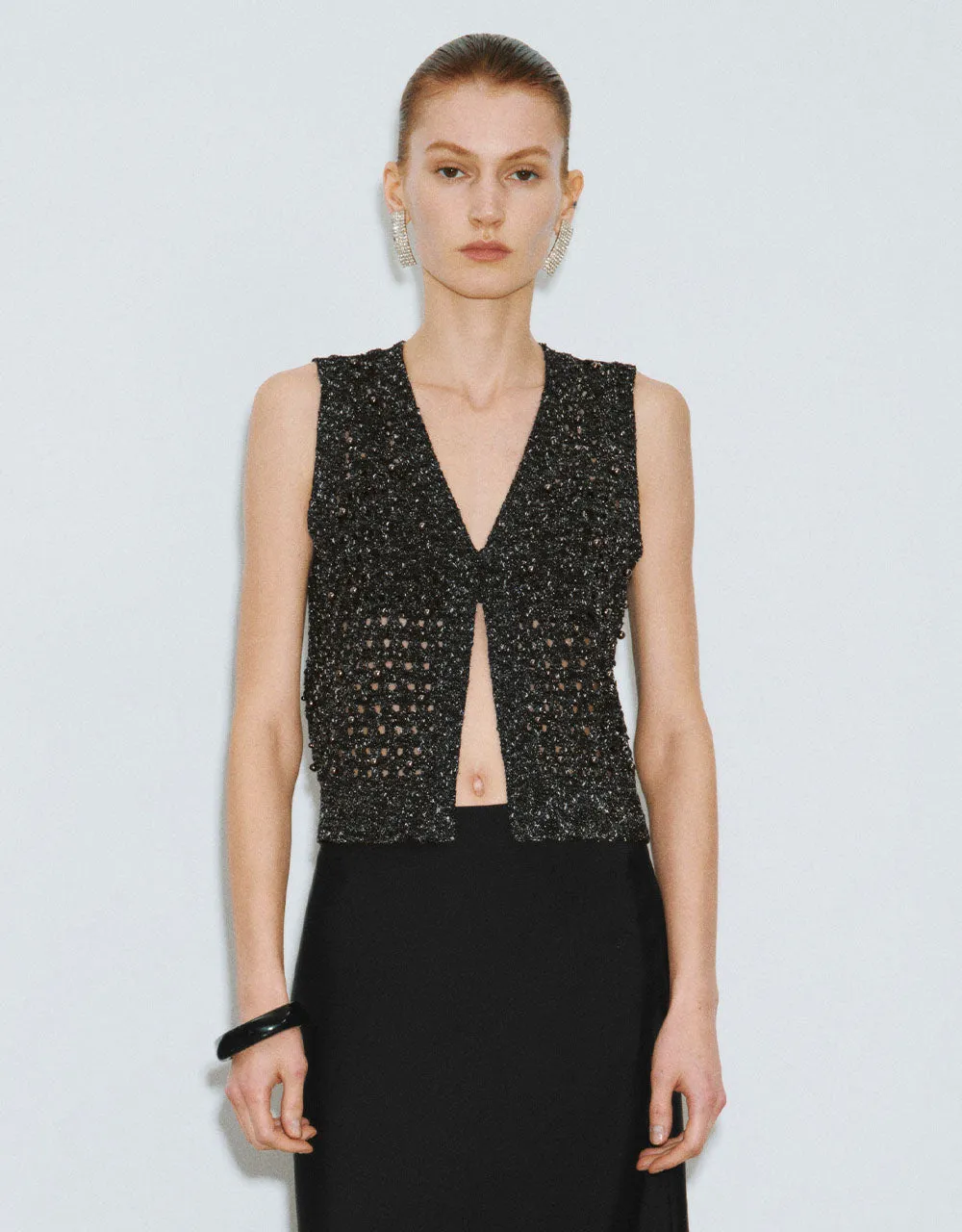V-Neck Knitted Vest sold by Urban Revivo