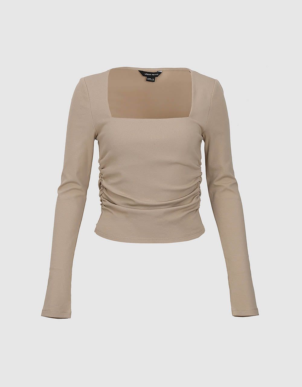 Ruched Square-Cut Collar Skinny T-Shirt sold by Urban Revivo product image thumbnail 2