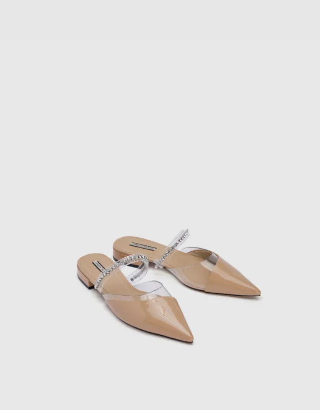 Rhinestone Décor Pointed Toe Slippers sold by Urban Revivo