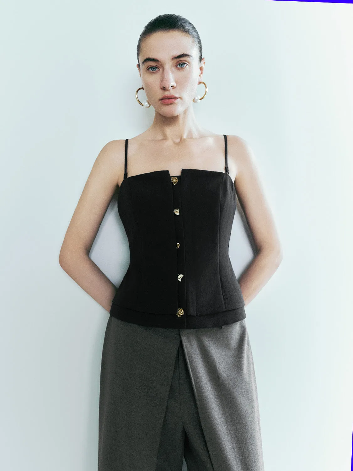 Square-cut Collar Cami Top sold by Urban Revivo