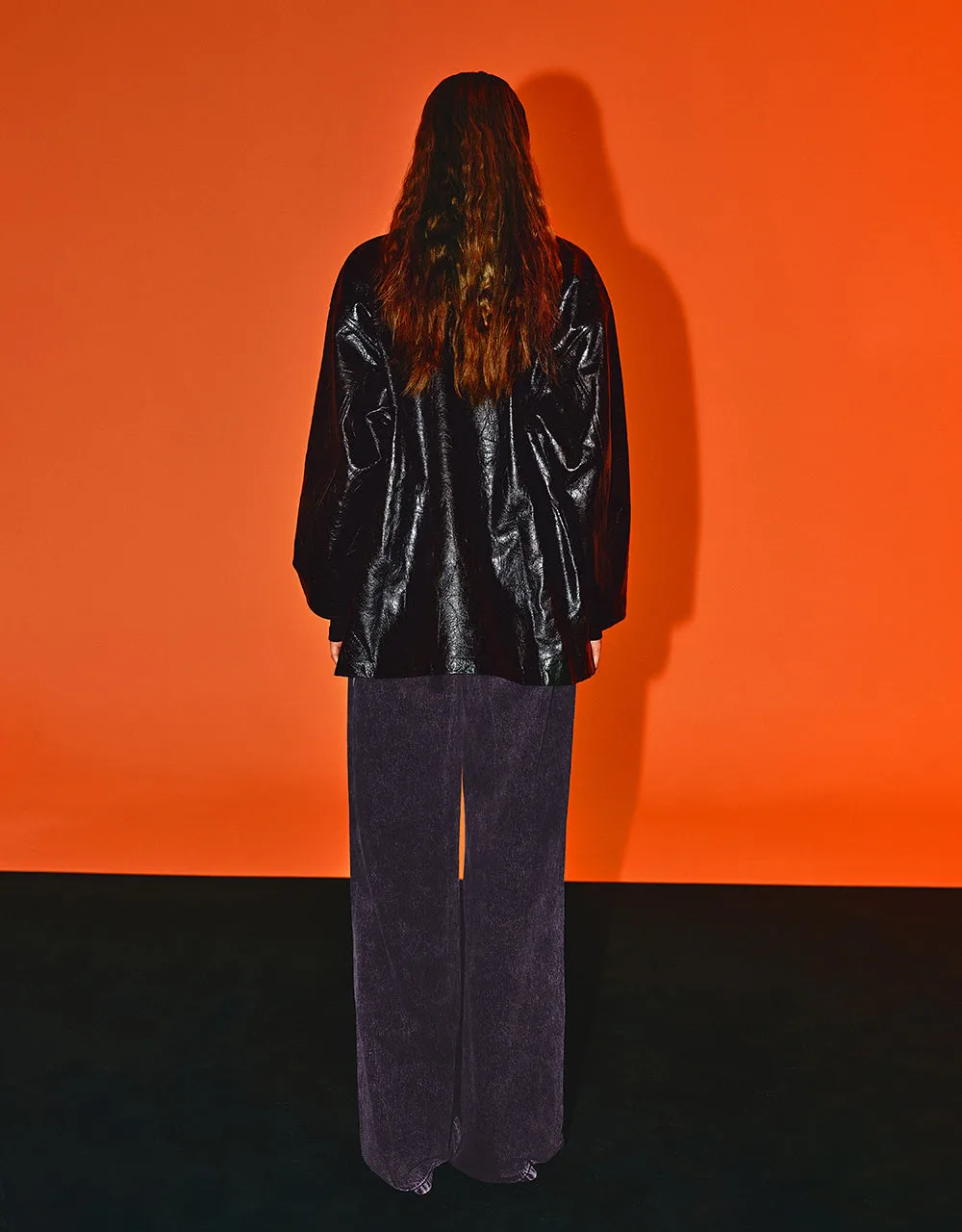 Zipper Front Vegan Leather Loose Jacket sold by Urban Revivo product image thumbnail 5