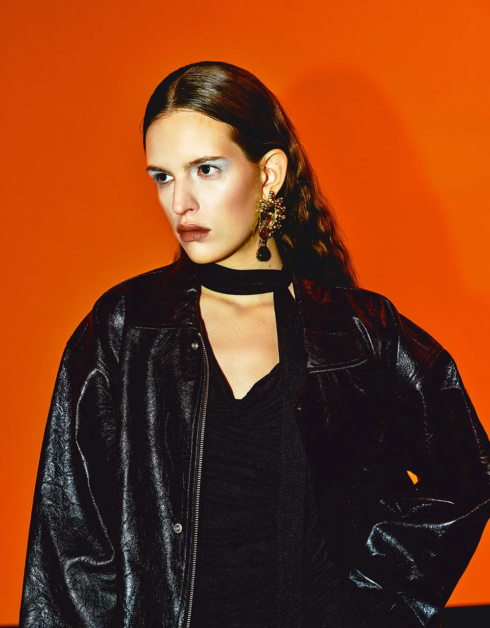 Zipper Front Vegan Leather Loose Jacket sold by Urban Revivo product image thumbnail 4