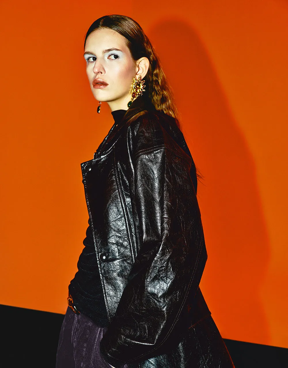 Zipper Front Vegan Leather Loose Jacket sold by Urban Revivo product image thumbnail 3