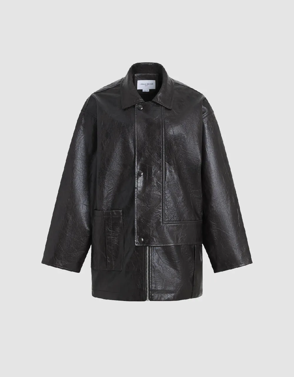 Zipper Front Vegan Leather Loose Jacket sold by Urban Revivo product image thumbnail 2