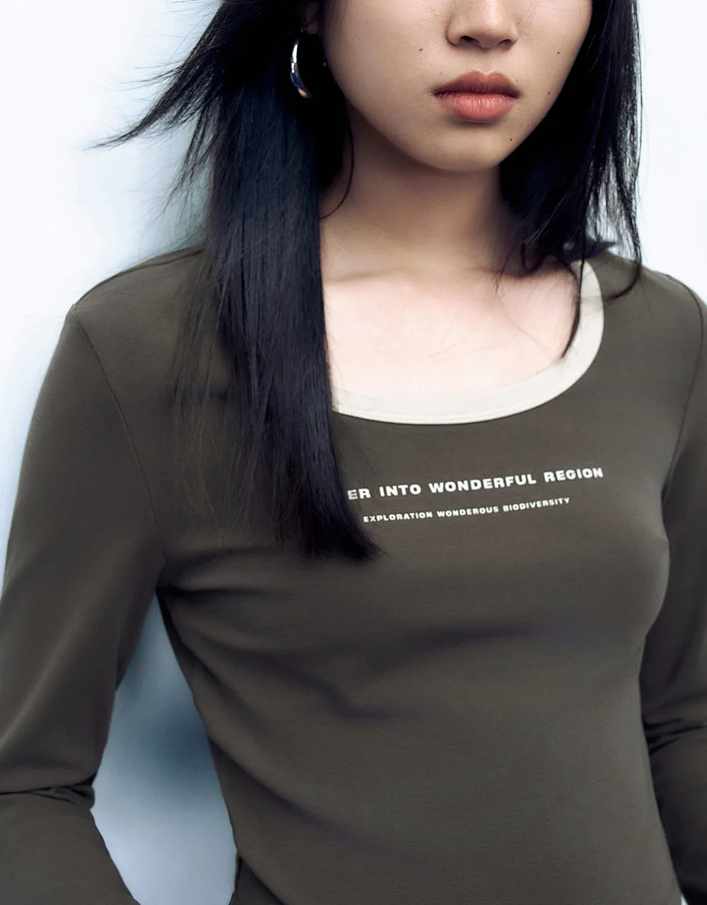 Letter Printed U Neck Knitted T-Shirt sold by Urban Revivo product image thumbnail 4