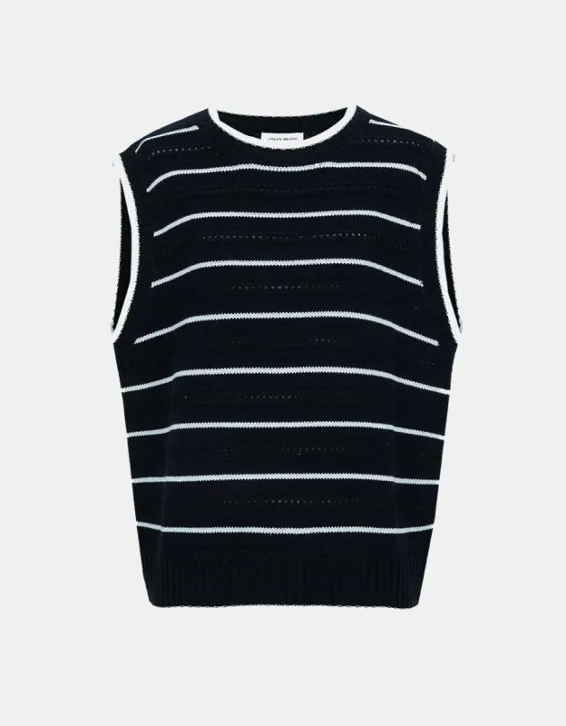 Striped Crew Neck Sweater Vest sold by Urban Revivo