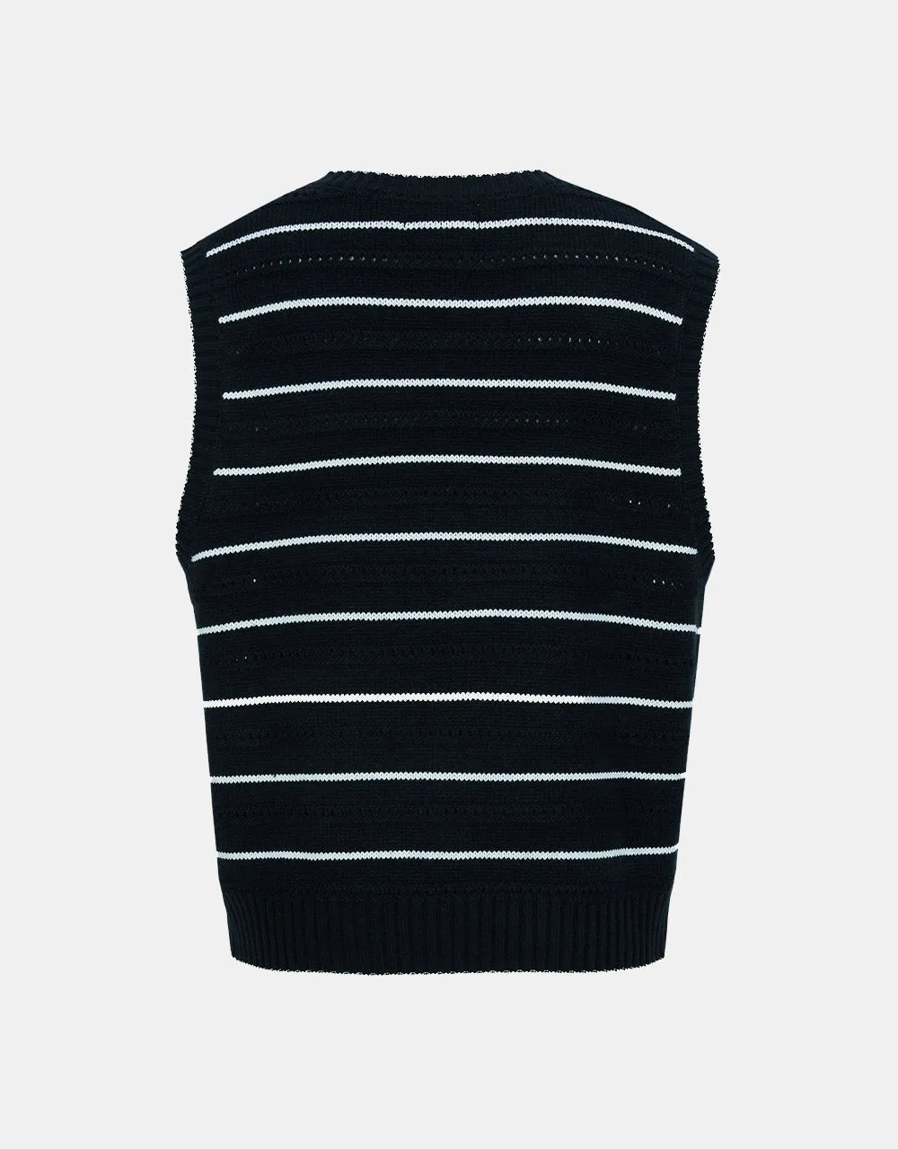 Striped Crew Neck Sweater Vest sold by Urban Revivo product image thumbnail 4