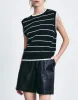 Striped Crew Neck Sweater Vest sold by Urban Revivo