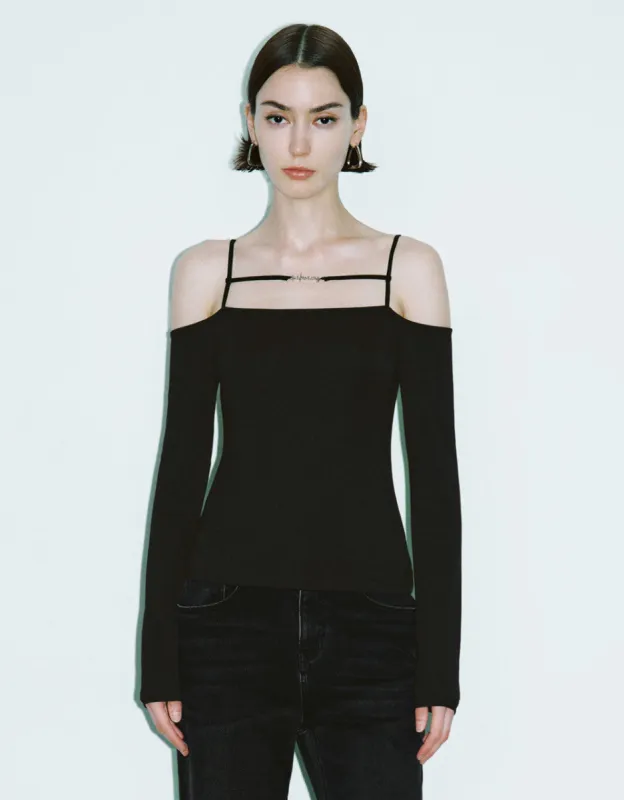 Off-Shoulder Knitted T-Shirt sold by Urban Revivo